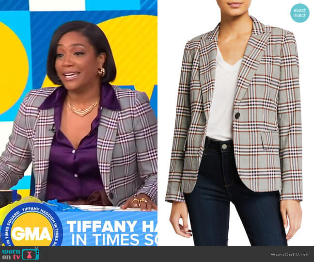 Derek Lam 10 Crosby Plaid Twill Blazer