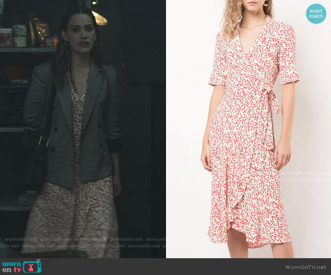 Ganni Printed Wrap Dress worn by Love Quinn (Victoria Pedretti) on You