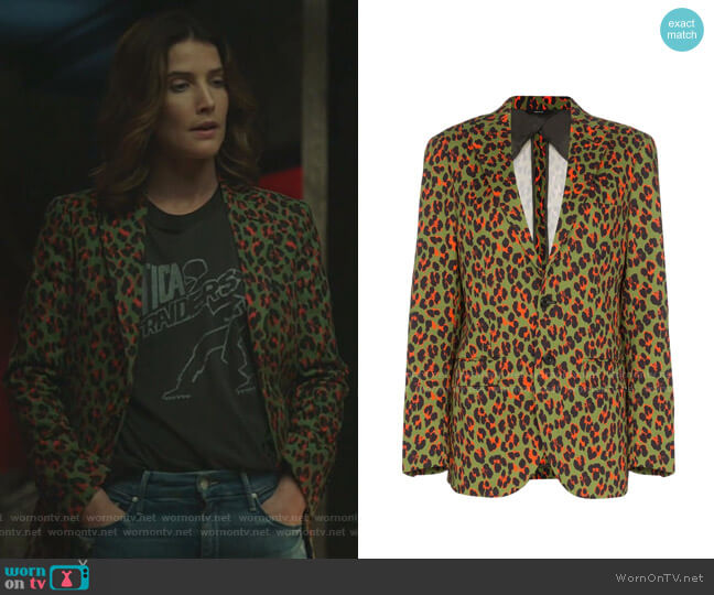 R13 x Alison Mosshart Cheetah Print Blazer worn by Dex Parios (Cobie Smulders) on Stumptown