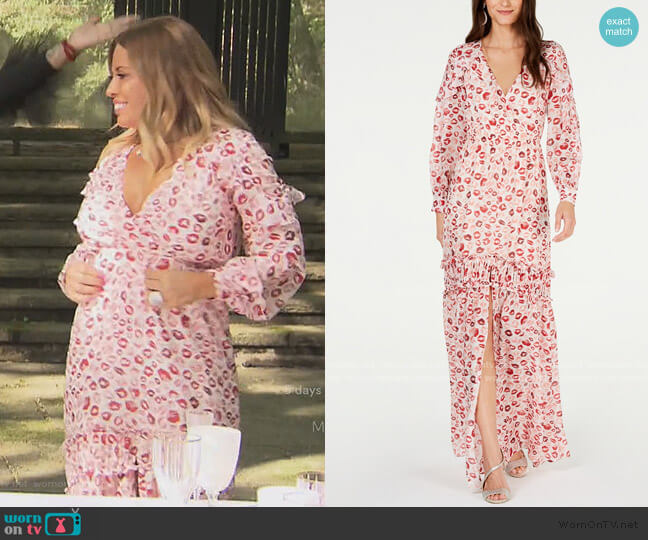 Rachel Zoe Yvonne Ruffled Lip-Print Gown worn by Dolores Catania on The Real Housewives of New Jersey