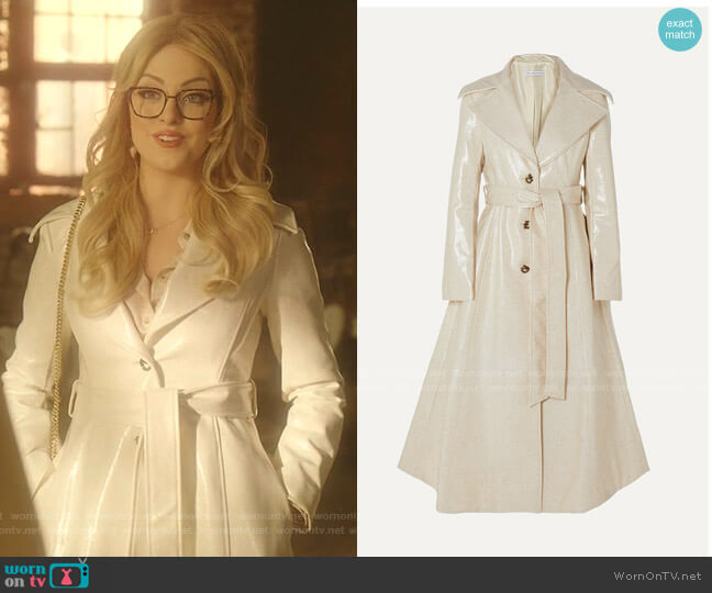 Rejina Pyo Rhea Trench Coat worn by Fallon Carrington (Elizabeth Gillies) on Dynasty