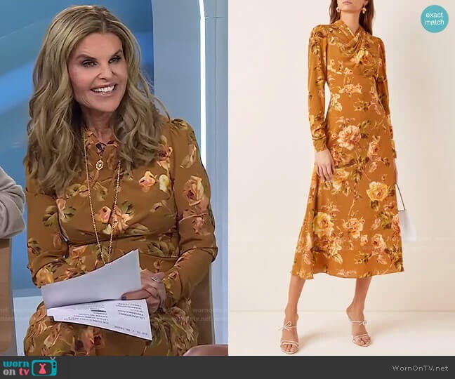 Zimmermann Resistance Floral-Print Silk Dress worn by Maria Shriver on Today