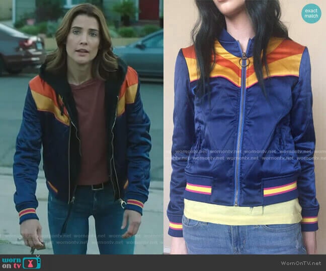 Classic Rock Couture Rising Sun Jacket worn by Dex Parios (Cobie Smulders) on Stumptown