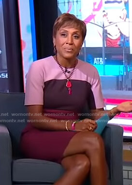 Robin’s colorblock short sleeve dress on Good Morning America