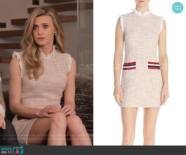 Sandro Morgan Ruffled Tweed Mini Dress