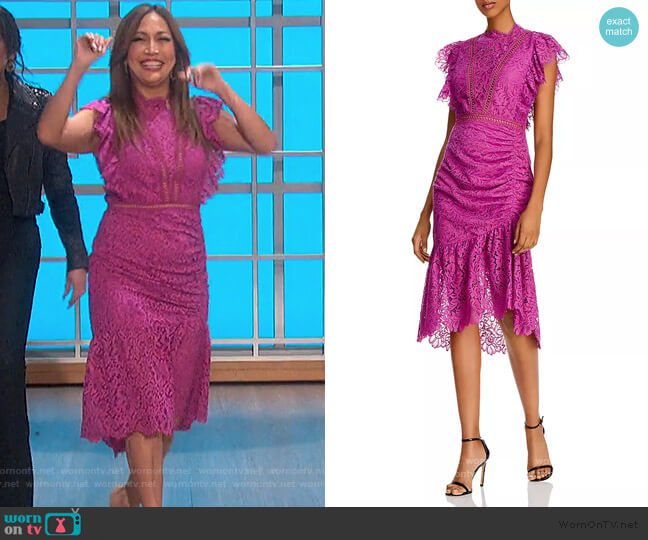 Saylor Claire Silk Wrap Dress worn by Carrie Inaba on The Talk