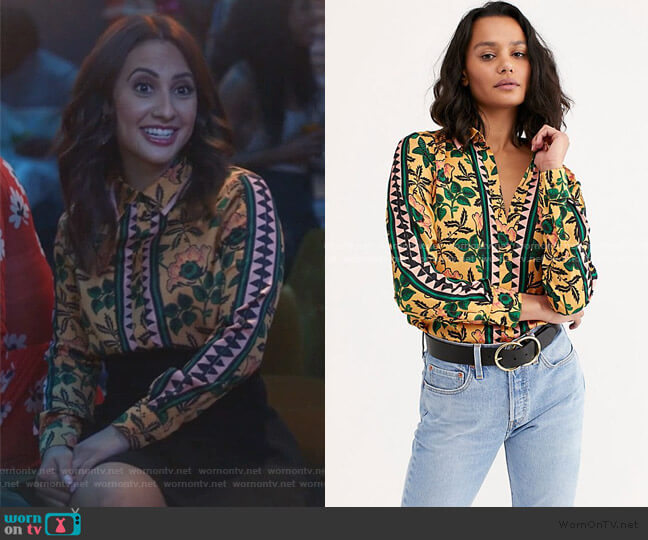 Scotch & Soda Amelia Contrast Shirt worn by Ana Torres (Francia Raisa) on Grown-ish