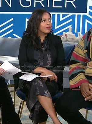 Sheinelle’s black floral jumpsuit on Today