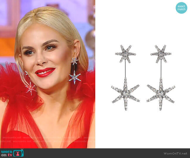 Jennifer Behr Estee Crystal Star Earrings worn by Kameron Westcott on The Real Housewives of Dallas