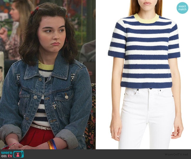 Staud Esther Stripe Sweater worn by Hannah (Merit Leighton) on Alexa & Katie