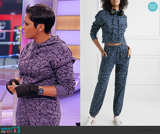 Twenty Montreal Hyper Reality Cropped Jacquard-knit Hoodie worn by Tamron Hall on Tamron Hall Show