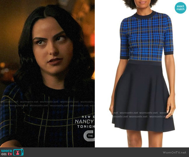 Ted Baker Nilar Check Skater Dress worn by Veronica Lodge (Camila Mendes) on Riverdale