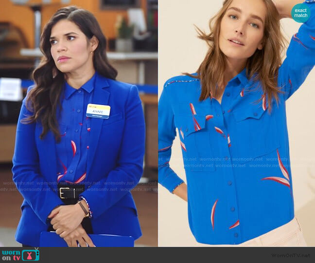 ba&sh Terry Shirt worn by Amy (America Ferrera) on Superstore