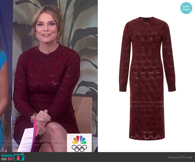 Thakoon Merino Wool Crochet Knit Dress worn by Savannah Guthrie on Today