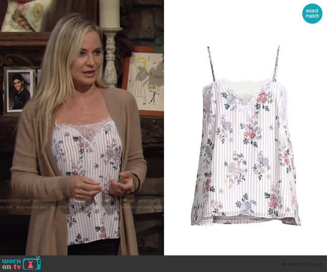 Cami NYC The Sweetheart Cami in Tea Party Floral worn by Sharon Newman (Sharon Case) on The Young and the Restless