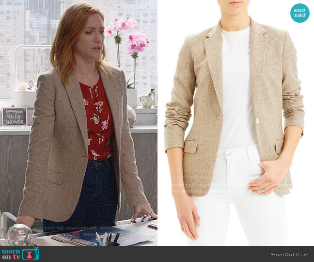 Theory Staple Wool & Silk Blend Blazer worn by Julia Bechley (Brittany Snow) on Almost Family