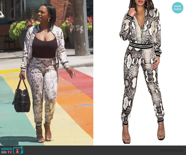 Thusfar Snakeskin Tracksuit worn by Kandi Burruss on The Real Housewives of Atlanta