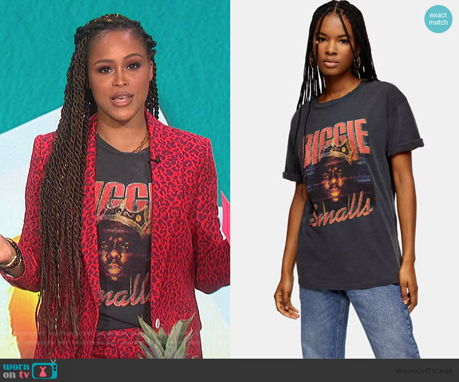 Topshop Biggie Smalls Graphic Tee worn by Eve on The Talk