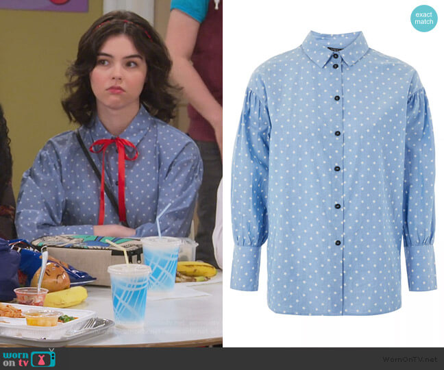 Topshop Chambray Star Printed Shirt worn by Hannah (Merit Leighton) on Alexa & Katie