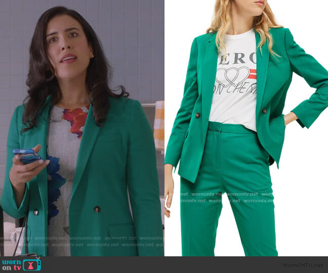 Topshop Double Breasted Suit Jacket worn by Shannon Ross (Nicole Power) on Kims Convenience