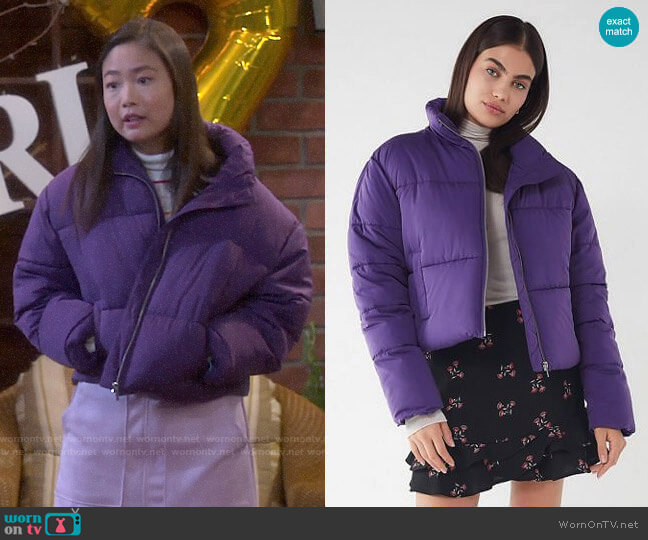 Urban Outfitters Hadley Puffer Jacket worn by Jen (Krista Marie Yu) on Last Man Standing