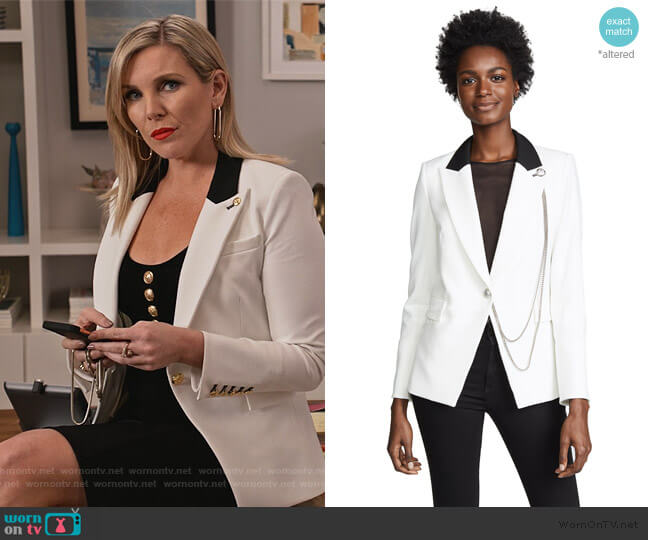 Veronica Beard Fergus Dickey Jacket worn by Brianna (June Raphael) on Grace and Frankie