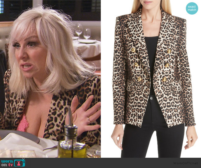 Veronica Beard Miller Leopard Print Dickey Jacket worn by Margaret Josephs on The Real Housewives of New Jersey