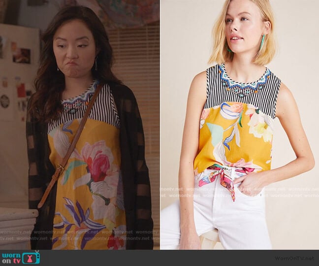 Vineet Bahl Elle Embroidered Top worn by Janet (Andrea Bang) on Kims Convenience