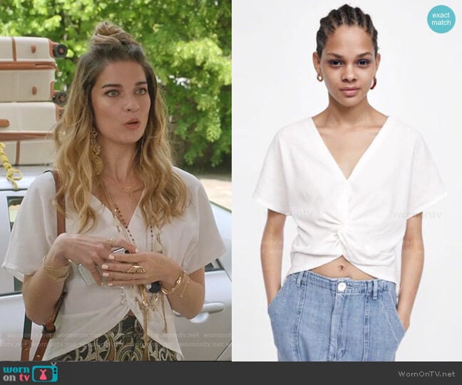 Zara Knot Front Top worn by Alexis Rose (Annie Murphy) on Schitts Creek
