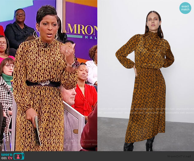 Zara Elastic Print Dress worn by Tamron Hall on Tamron Hall Show