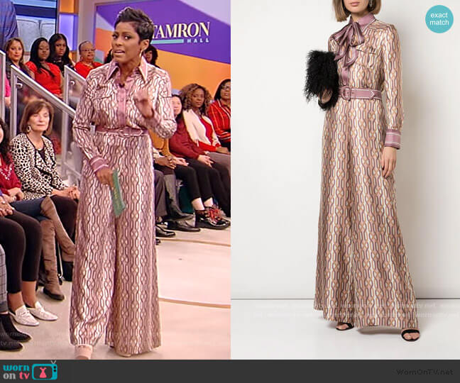Zimmermann Super Eight Quartz Link-Print Shirt worn by Tamron Hall on Tamron Hall Show