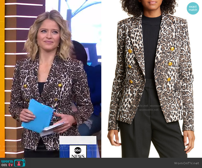 A.L.C. Alton Leopard Print Jacket worn by Sara Haines on Good Morning America