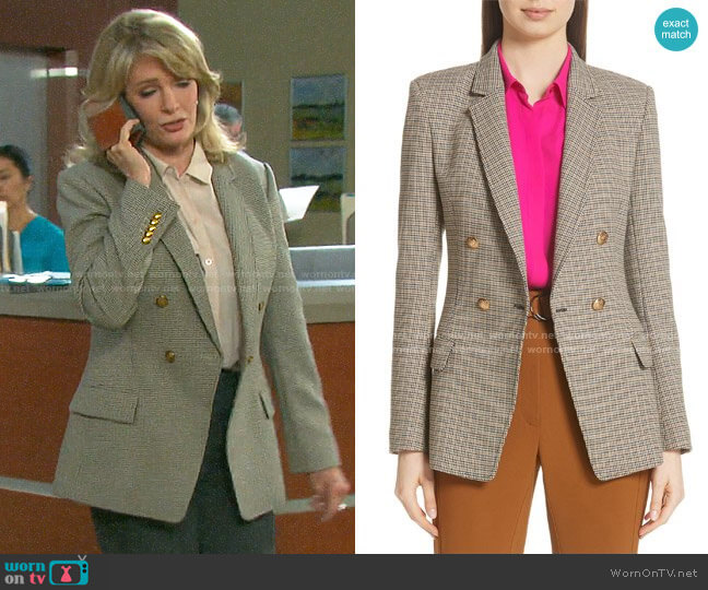 A.L.C. Sedgwick Check Blazer worn by Marlena Evans (Deidre Hall) on Days of our Lives