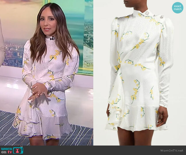 Alessandra Rich Floral-Print Mini Dress worn by Lilliana Vazquez on E! News