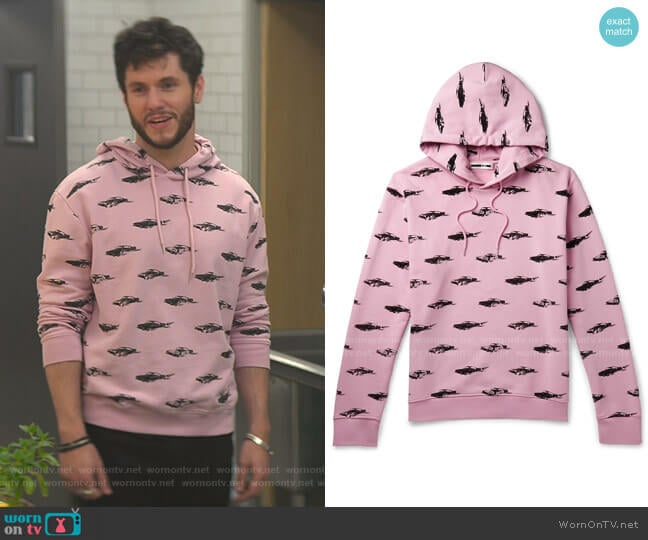 MCQ Alexander Mcqueen Printed Loopback Cotton-Jersey Hoodie