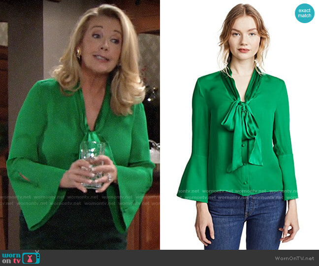 Alice + Olivia Meridith Blouse worn by Nikki Reed Newman (Melody Thomas-Scott) on The Young and the Restless