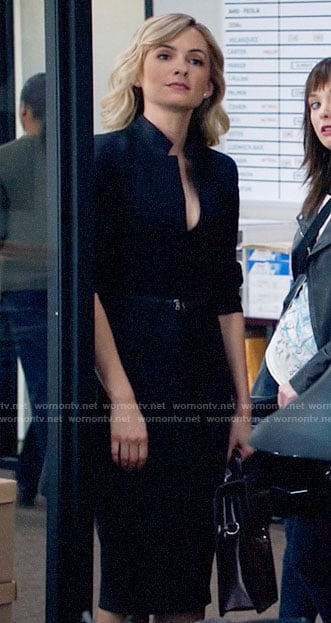 Amy’s black v-neck dress on All Rise