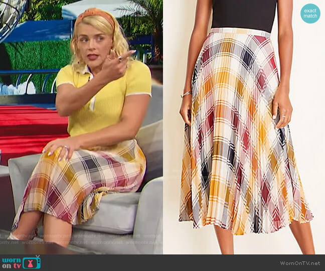 Ann Taylor Plaid Pleated Skirt