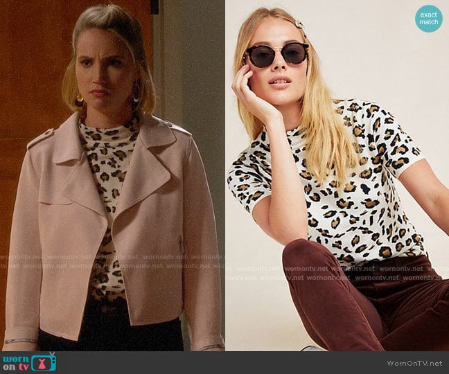 Field Flower Naomi Mock Neck Sweater Tee worn by Mandy Baxter (Molly McCook) on Last Man Standing