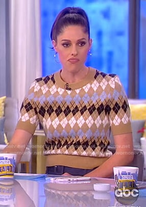 Abby’s argyle short sleeve sweater on The View