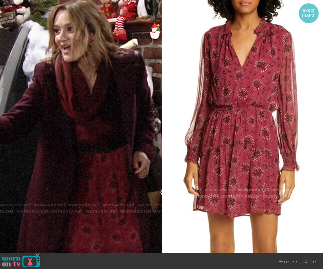 ba&sh Gizel Dress worn by Summer Newman (Hunter King) on The Young and the Restless