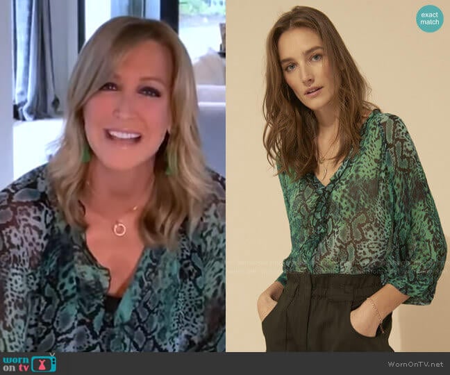 Ba&Sh Rick Blouse worn by Lara Spencer on Good Morning America