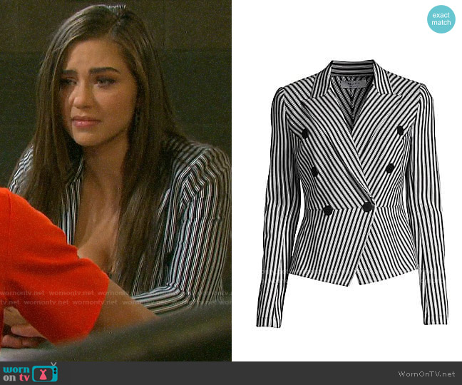 Bailey 44 Gelato Double-Breasted Striped Blazer worn by Ciara Brady (Victoria Konefal) on Days of our Lives