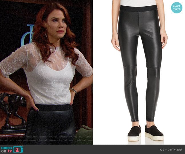 Bailey 44 Stevie Leather Leggings worn by Sally Spectra (Courtney Hope) on The Bold and the Beautiful
