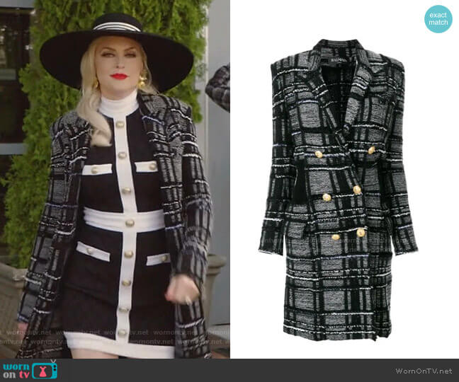 Balmain Double Breasted Coat worn by Alexis Carrington (Elaine Hendrix) on Dynasty