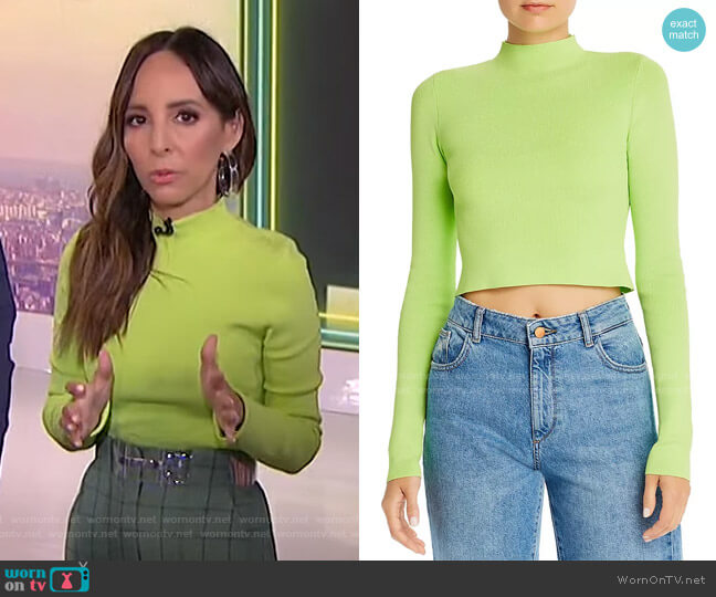 Bec + Bridge Astrid Neon Cropped Mock-Neck Top worn by Lilliana Vazquez on E! News