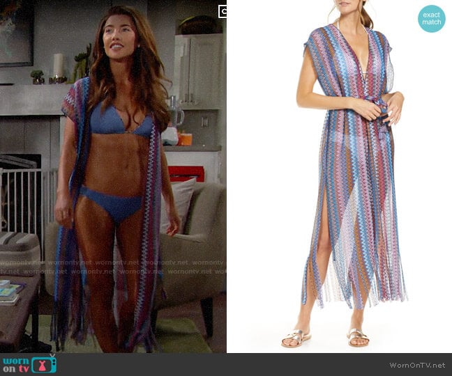Becca Wander Maxi Cover-Up in Multi worn by Steffy Forrester (Jacqueline MacInnes Wood) on The Bold and the Beautiful