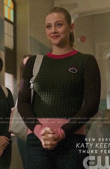Betty’s embellished eye sweater on Riverdale