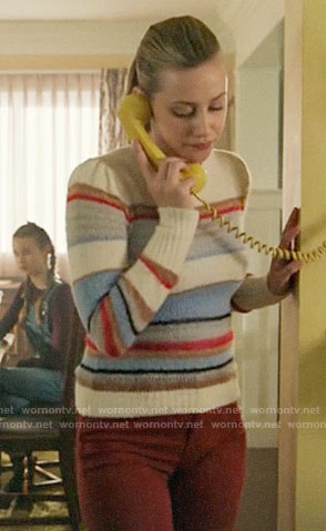 Betty’s mixed stripe sweater on Riverdale