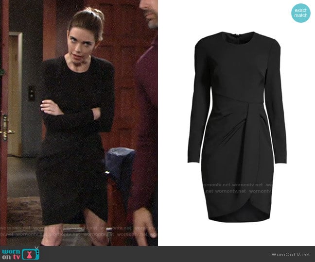Black Halo Ivana Dress worn by Victoria Newman (Amelia Heinle) on The Young and the Restless